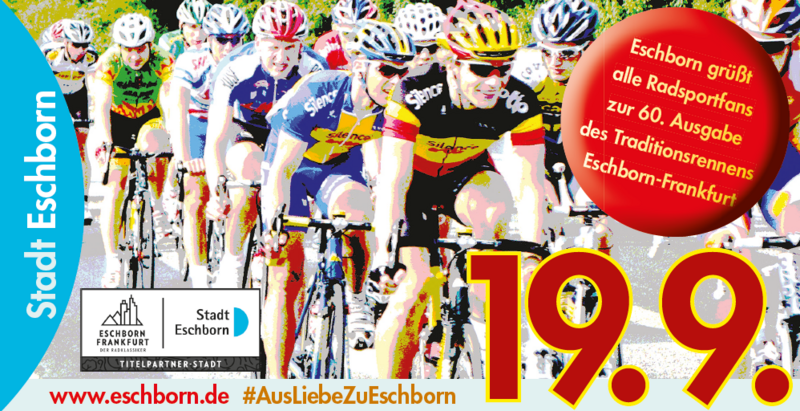 Anzeige für das Radrennen.