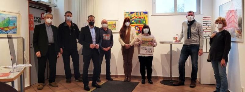 Die Ausstellung Eschborner Hingucker wird eröffnet.