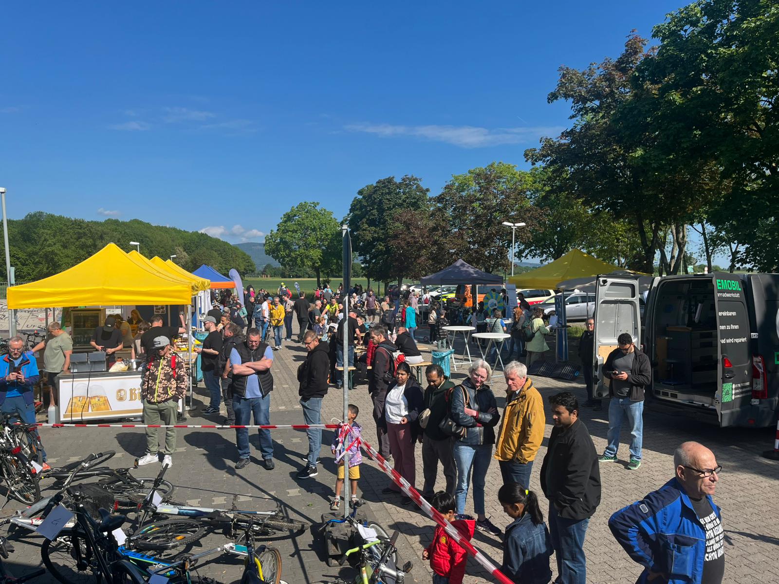 Blick über den Fahrradaktionstag